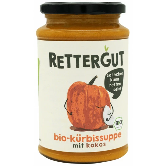 Rettergut Bio Kürbissuppe Mit Kokos 375ML 3 Rettergut Bio Kürbissuppe Mit Kokos 375ML