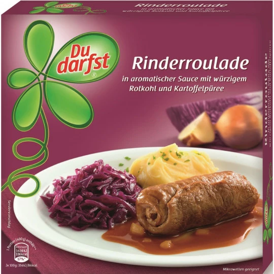 Du Darfst Rinderroulade In Aromatischer Sauce Mit Würzigem Rotkohl Und Kartoffelpüree 400G 3 Du Darfst Rinderroulade In Aromatischer Sauce Mit Würzigem Rotkohl Und Kartoffelpüree 400G