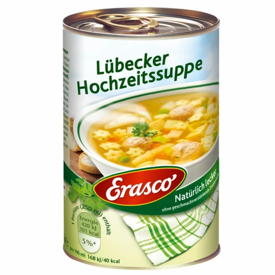 Erasco Lübecker Hochzeitssuppe 390ML 3 Erasco Lübecker Hochzeitssuppe 390ML