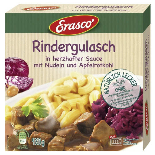 Erasco Rindergulasch 480G 3 Erasco Rindergulasch 480G