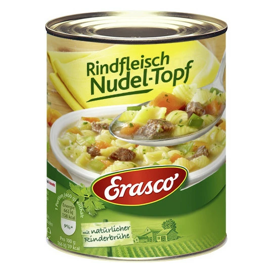 Erasco Rindfleisch Nudel-Topf 800G 3 Erasco Rindfleisch Nudel-Topf 800G