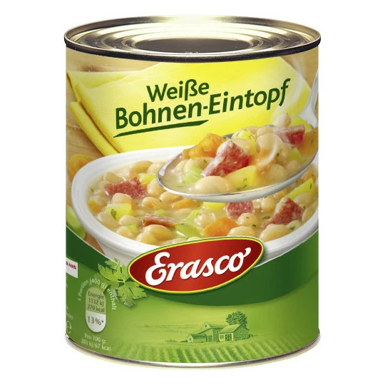 Erasco Weiße Bohnen-Eintopf 800G 3 Erasco Weiße Bohnen-Eintopf 800G