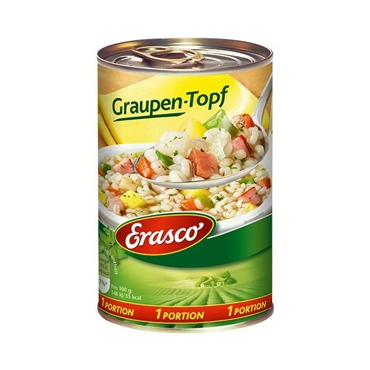 Erasco 1 Portion Graupen-Topf 400G 3 Erasco 1 Portion Graupen-Topf 400G