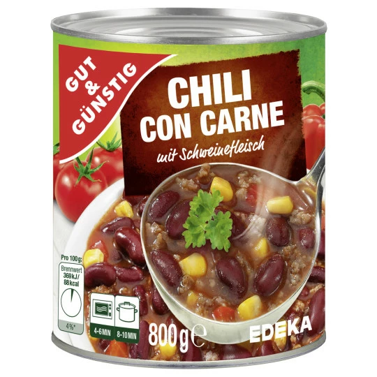 Gut & Günstig Chili Con Carne 800G 3 Gut & Günstig Chili Con Carne 800G