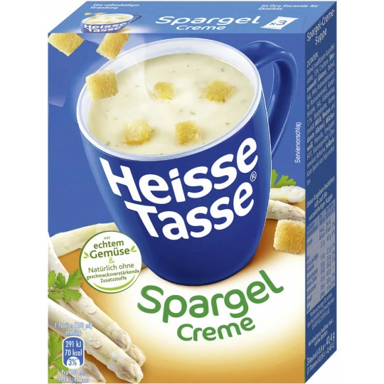 Heisse Tasse Spargel Creme Suppe 41,4G 3 Heisse Tasse Spargel Creme Suppe 41,4G