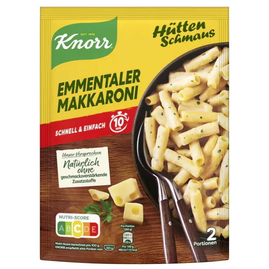 Knorr Hüttenschmaus Emmentaler Makkaroni 151G 3 Knorr Hüttenschmaus Emmentaler Makkaroni 151G
