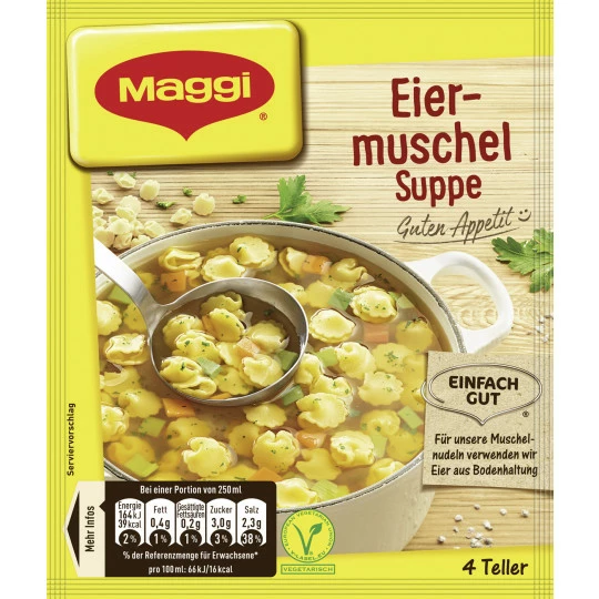 Maggi Guten Appetit! Eiermuschel-Suppe Ergibt 1L 3 Maggi Guten Appetit! Eiermuschel-Suppe Ergibt 1L