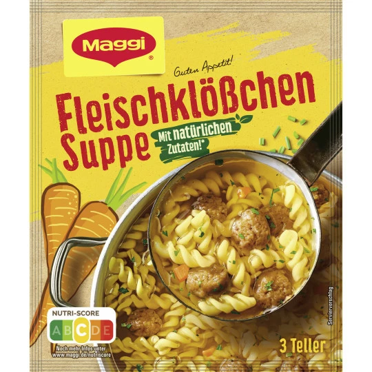 Maggi Guten Appetit Fleischklößchen Suppe Ergibt 750ML 3 Maggi Guten Appetit Fleischklößchen Suppe Ergibt 750ML