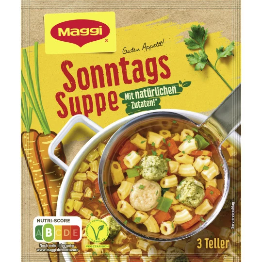 Maggi Guten Appetit Sonntags Suppe Ergibt 750ML 3 Maggi Guten Appetit Sonntags Suppe Ergibt 750ML