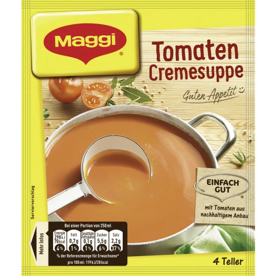 Maggi Guten Appetit! Tomaten Cremesuppe Ergibt 1L 3 Maggi Guten Appetit! Tomaten Cremesuppe Ergibt 1L