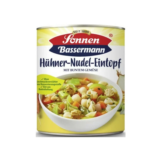 Sonnen Bassermann Hühnernudeltopf Mit Buntem Gemüse 800G 3 Sonnen Bassermann Hühnernudeltopf Mit Buntem Gemüse 800G