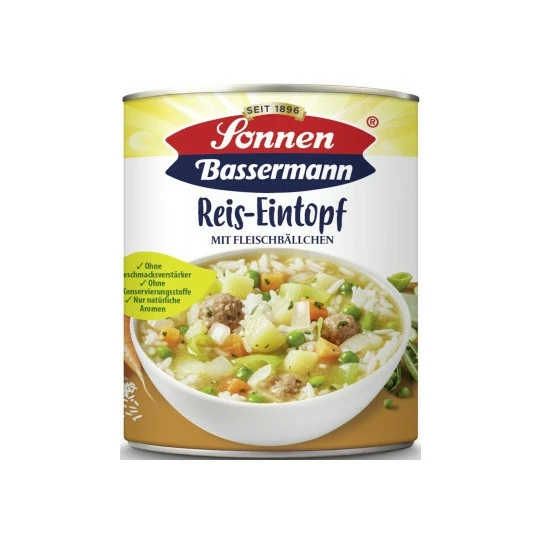 Sonnen Bassermann Reis-Eintopf Mit Fleischbällchen 800G 3 Sonnen Bassermann Reis-Eintopf Mit Fleischbällchen 800G