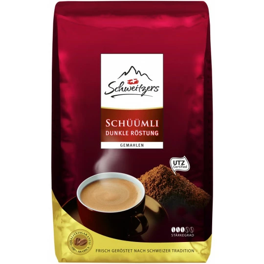 Schweitzers Schüümli Dunkle Röstung Gemahlen 500G 3 Schweitzers Schüümli Dunkle Röstung Gemahlen 500G