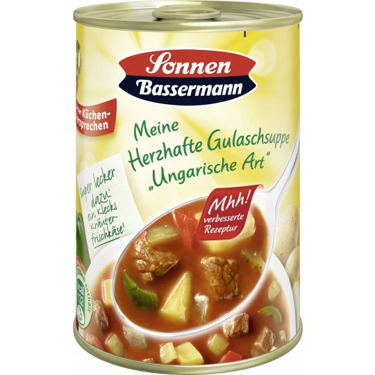 Sonnen Bassermann Herzhafte Gulaschsuppe 400ML 3 Sonnen Bassermann Herzhafte Gulaschsuppe 400ML