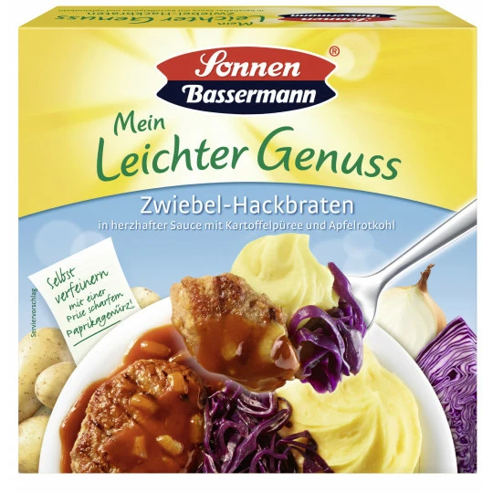 Sonnen Bassermann Mein Leichter Genuss Zwiebel-Hackbraten 400G 3 Sonnen Bassermann Mein Leichter Genuss Zwiebel-Hackbraten 400G