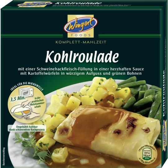 Wingert Foods Kohlroulade Mit Kartoffelwürfel Und Bohnen 480G 3 Wingert Foods Kohlroulade Mit Kartoffelwürfel Und Bohnen 480G